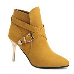 pointed toe buckle booties