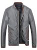 Brief style stand Collar Slim-Fit Jacket - Gris Clair M