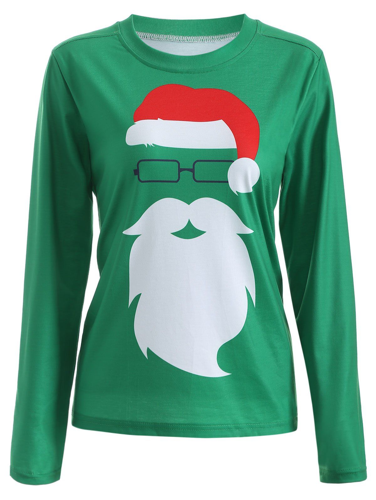 

Santa Claus Graphic Christmas Long Sleeve T-Shirt, Green