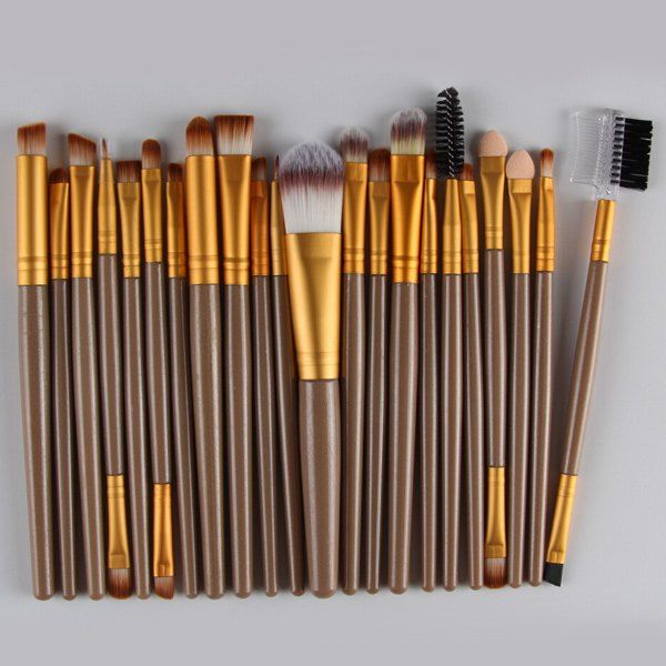 

22 Pcs Nylon Eye Lip Makeup Brushes Set, Golden