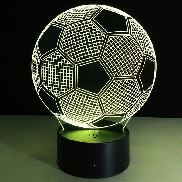

3D Christmas Football Shape Touch Colorful Night Light, Transparent