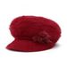 Faux Fur Flowers Knitted Angora Beret Hat -  