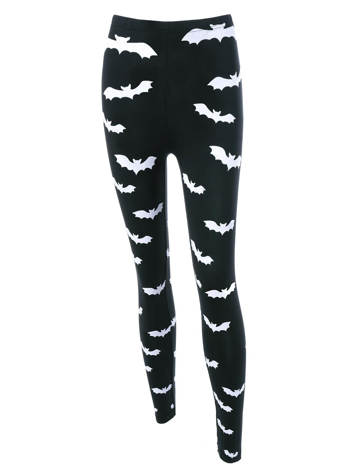 [20% OFF] Bat Print Fitted Leggings | Rosegal