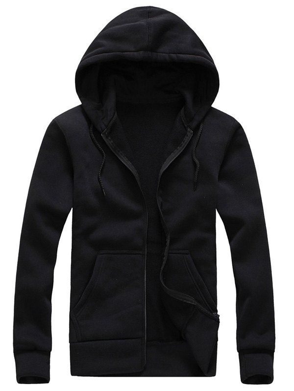 plain black zip up hoodie