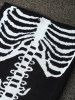 Couverture Enveloppante Sirène d'Halloween Très Douce Tricotée Squelette de Poisson pour Enfants - Blanc et Noir 