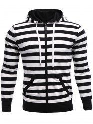 black and white striped zip up hoodie