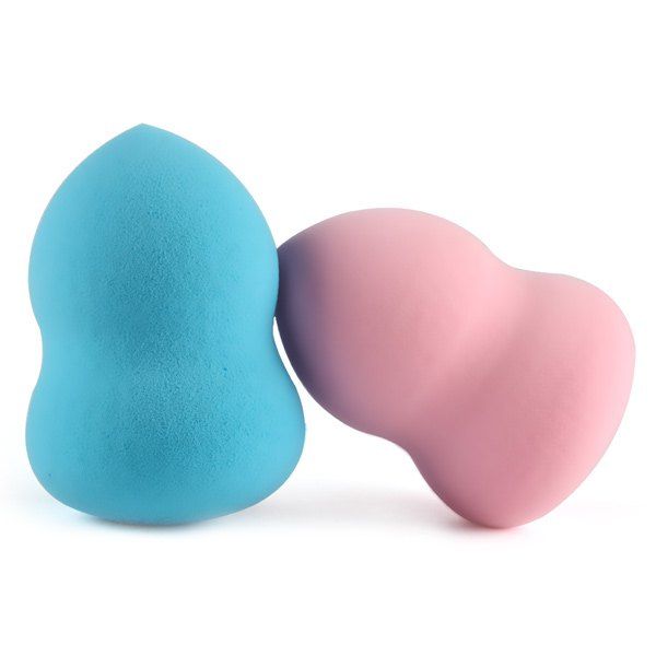 

2 Pcs Gourd Shape Makeup Sponge, Blue