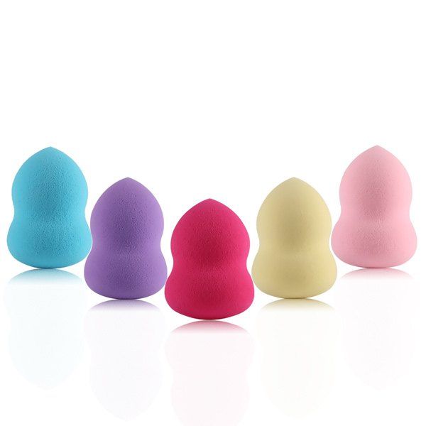 

5 Pcs Gourd Shape Makeup Sponge, Colormix