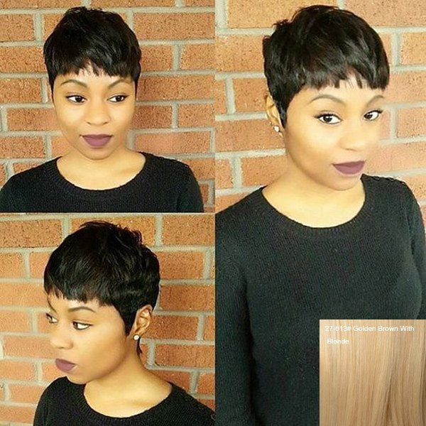 25 Off Short Pixie Cut Full Bang Straight Capless Real Natural