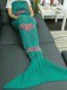 Colorful Peach Heart Crochet Knitting Fish Scales Design Mermaid Tail Style Blanket -  