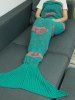 Colorful Peach Heart Crochet Knitting Fish Scales Design Mermaid Tail Style Blanket -  