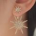 1PC Rhinestone Double Star Earring -  