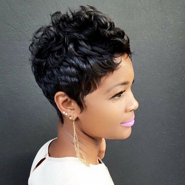 [27% OFF] Spiffy Ultrashort Boy Cut Curly Capless Real Natural Hair Wig ...