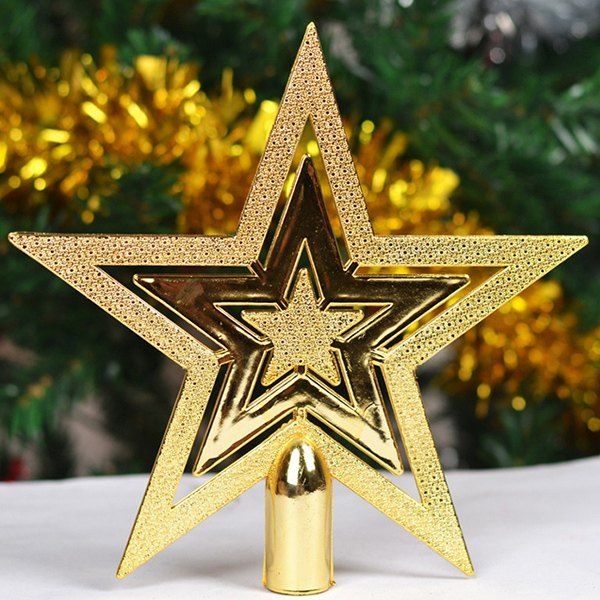 

2PCS Festival Party Supplies Christmas Tree Stars Decoration, Golden