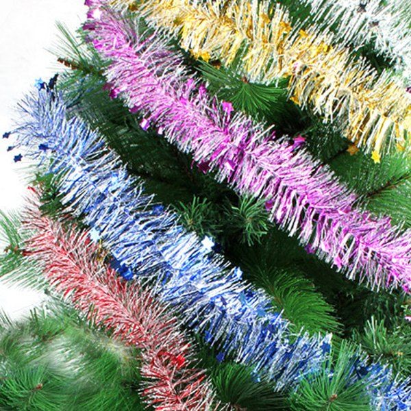 

5PCS Christmas Party Supplies Colorful Ribbon Star Rattan Decoration