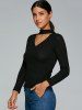 Ribbed Front Cut Out Knitwear -  