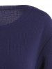 Haut Mouchoir Grande Taille à Manches Longues - Bleu Violet 3XL