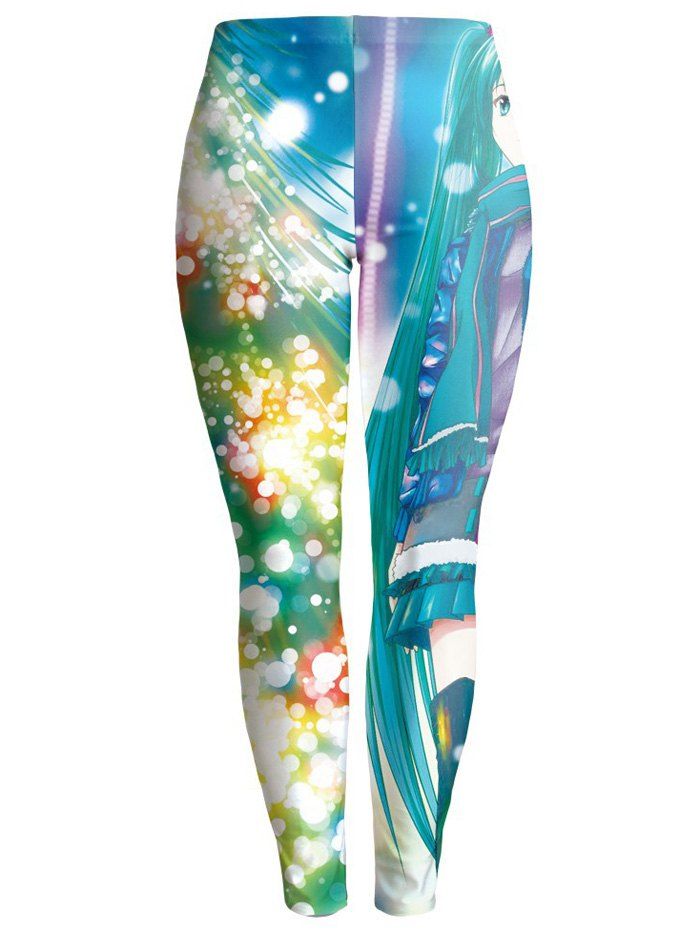 

Colorful Print Bodycon Christmas Leggings, Colormix