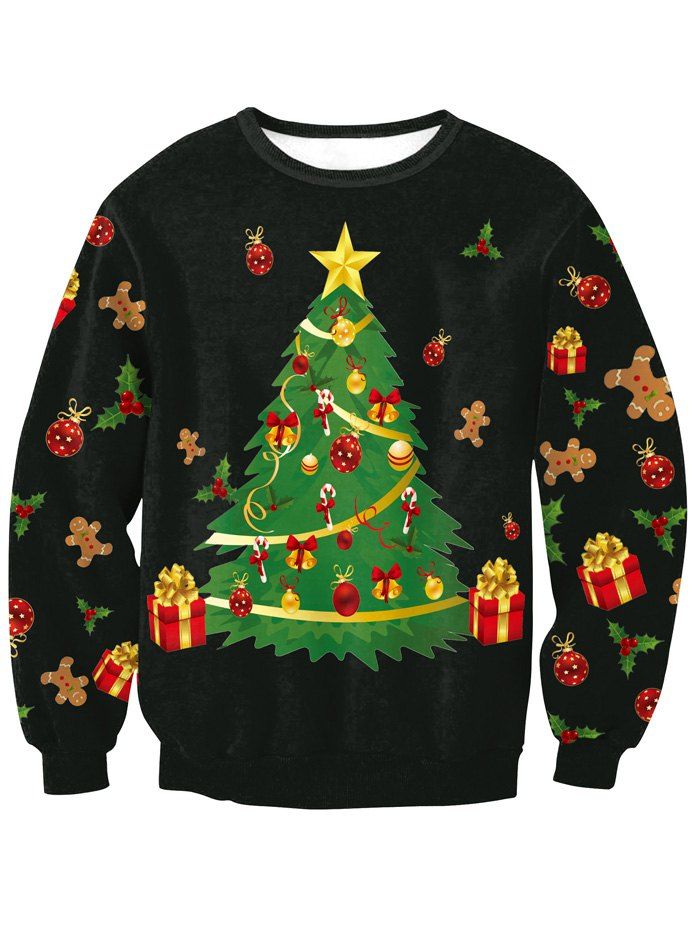 Black Xl Christmas Tree Sweatshirt | RoseGal.com