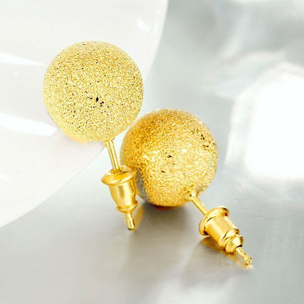 

Bead Ball Stud Earrings, Golden