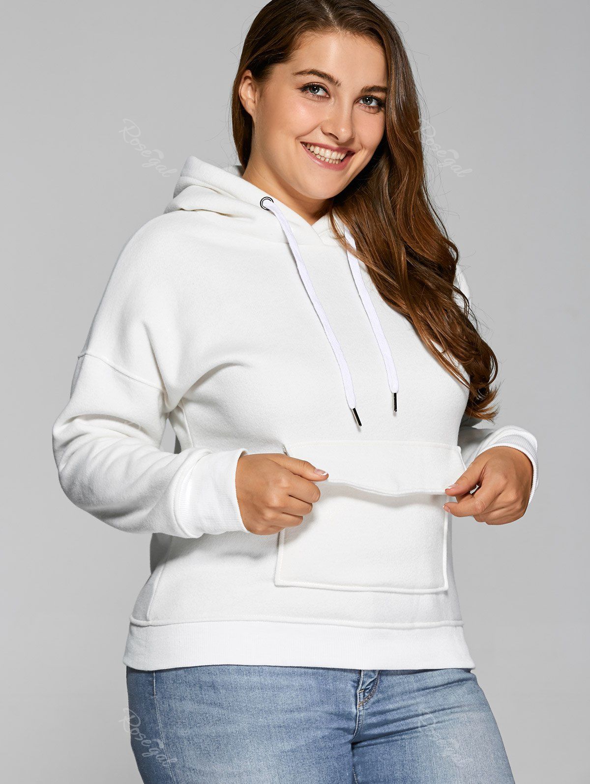 

Pocket Thickening Hoodie, White