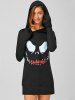 Long Sleeve Mini Halloween Hoodie Dress -  