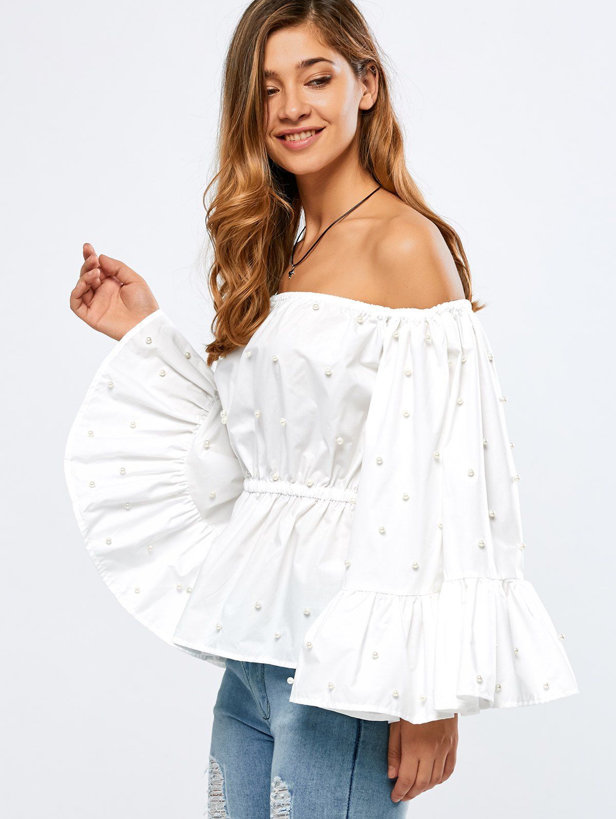 sleeve that flares out over shoulder