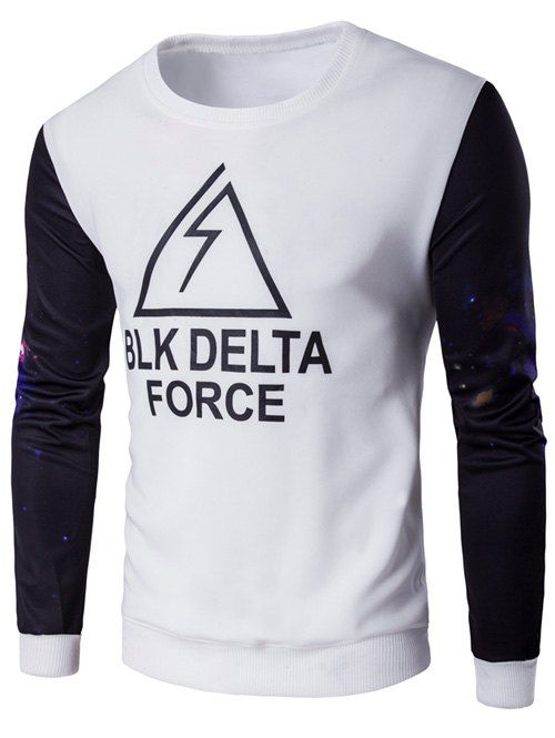 

Galaxy Sleeve Letter Printed Sweatshirt, White