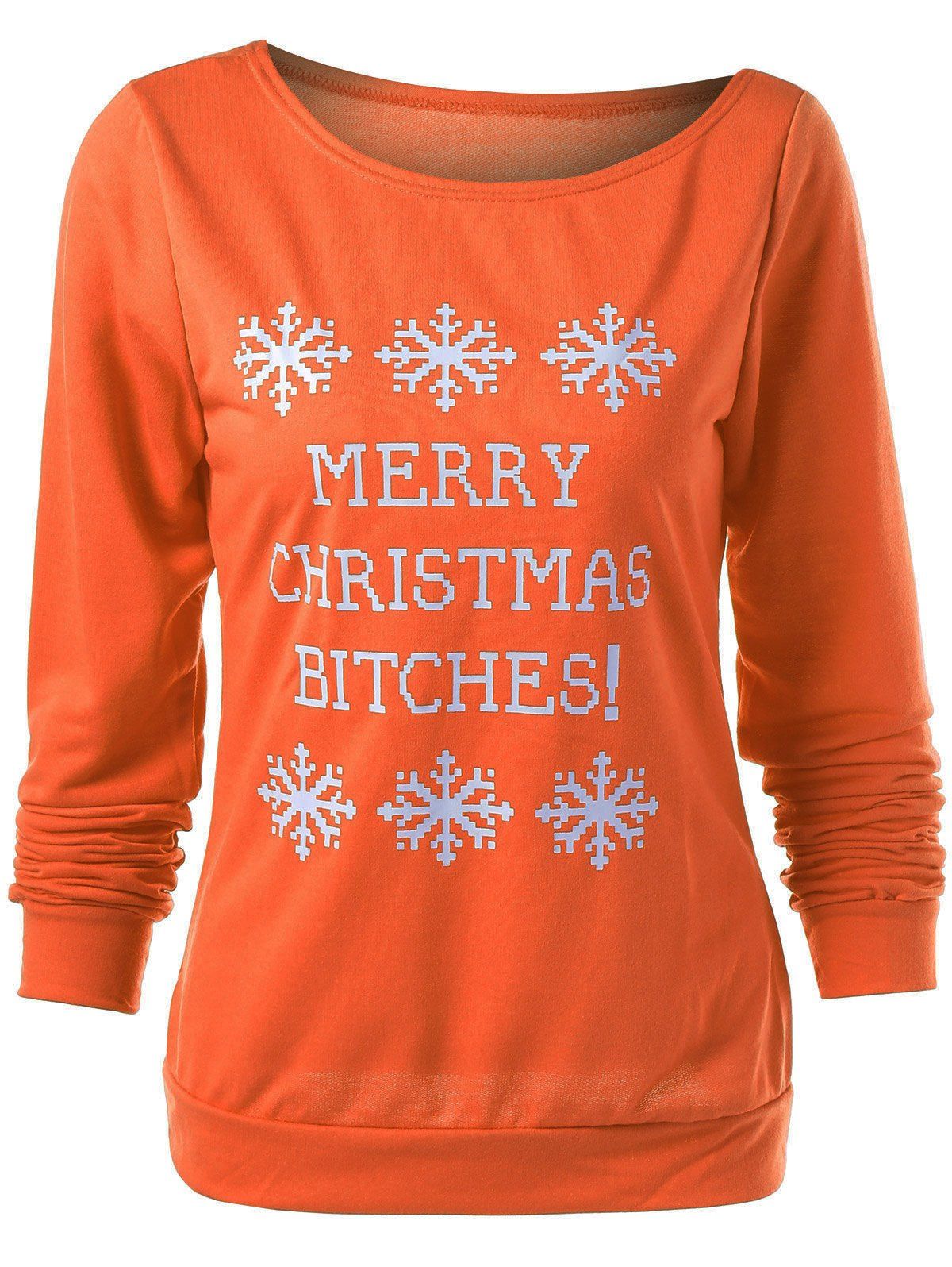 

Merry Christmas Bitches Graphic Sweatshirt, Orange