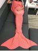 Couverture motif sirène tricotée sac de couchage pour canapé - Orange Rose 