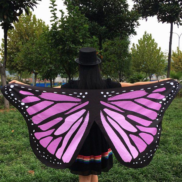 

Butterfly Wings Shape Scarf, Light purple