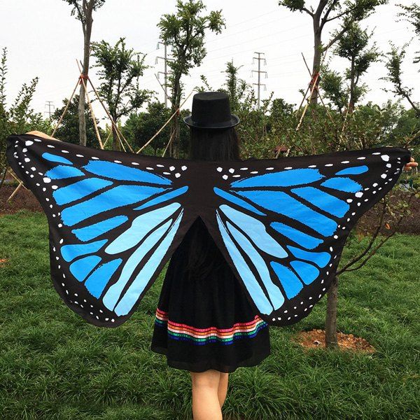 Butterfly Wings Shape Scarf, Blue