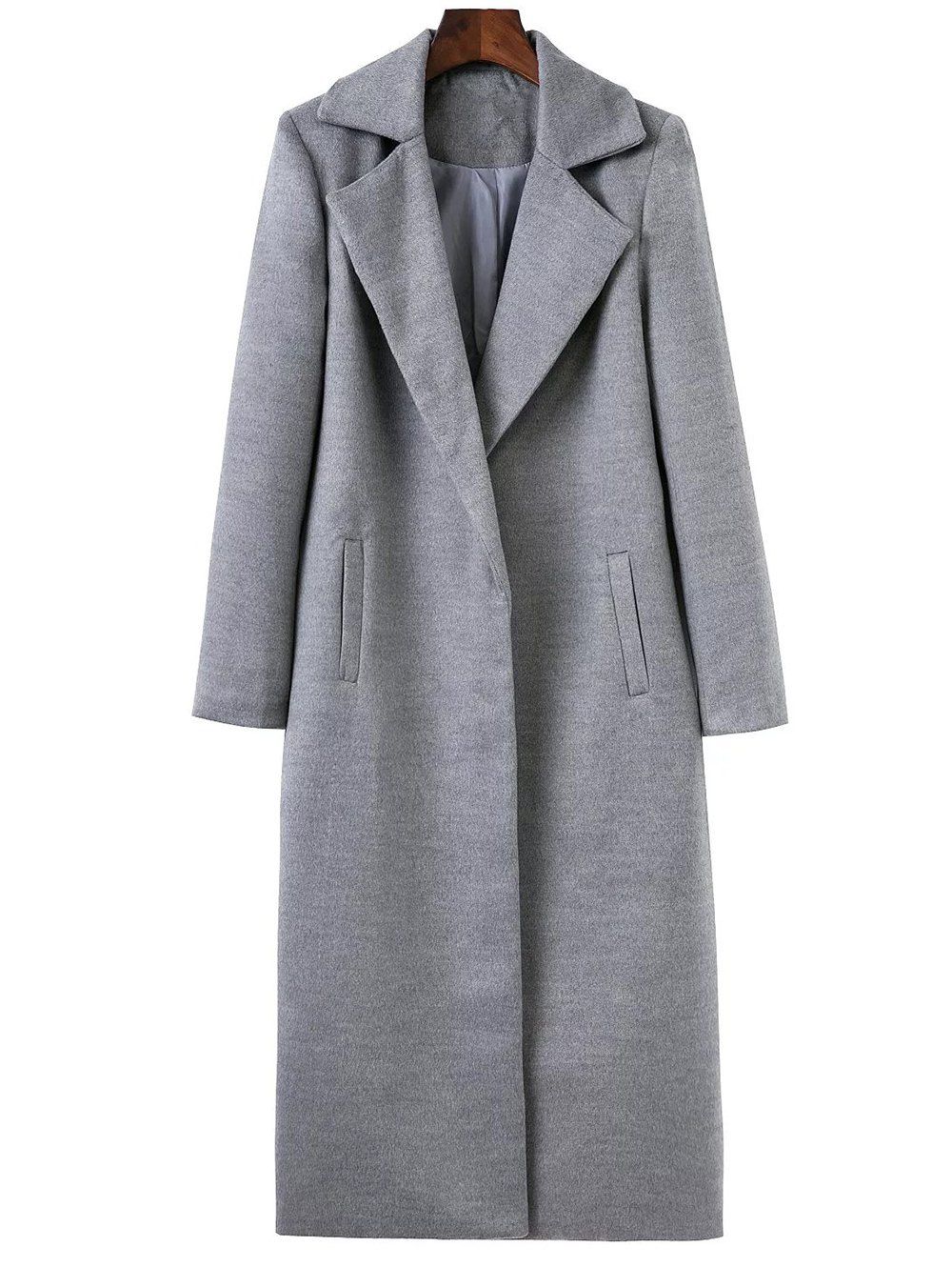 Outfit Lapel Collar Maxi Wrap Longline Cocoon Coat  