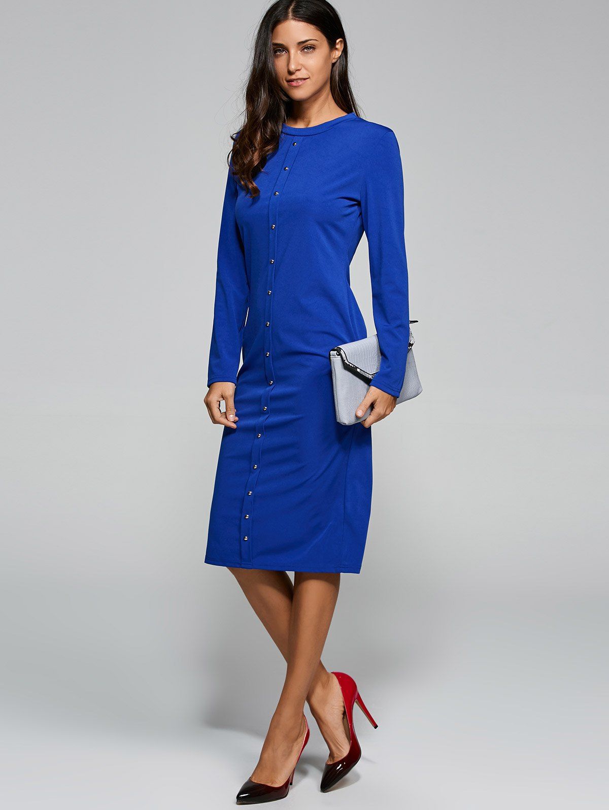 midi work dresses with sleeves
