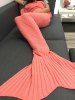 Super Soft Plaid Knitted Sleeping Bag Mermaid Tail Blanket -  