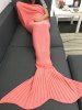 Couverture motif sirène tricotée sac de couchage pour canapé - Orange Rose 