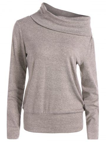 Sandy Beige Xl High Neck Long Sleeve Sweatshirt | RoseGal.com