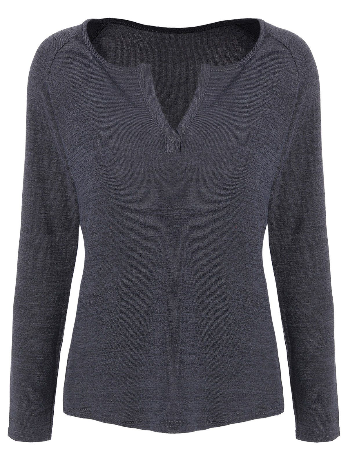 

Raglan Sleeves High Low T-Shirt, Deep gray