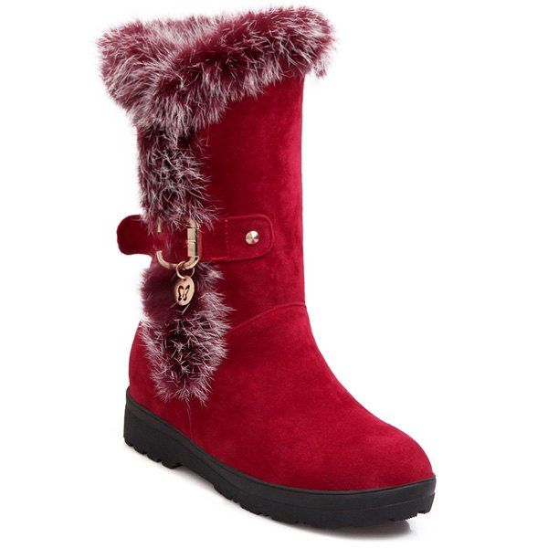 wide fit faux fur boots