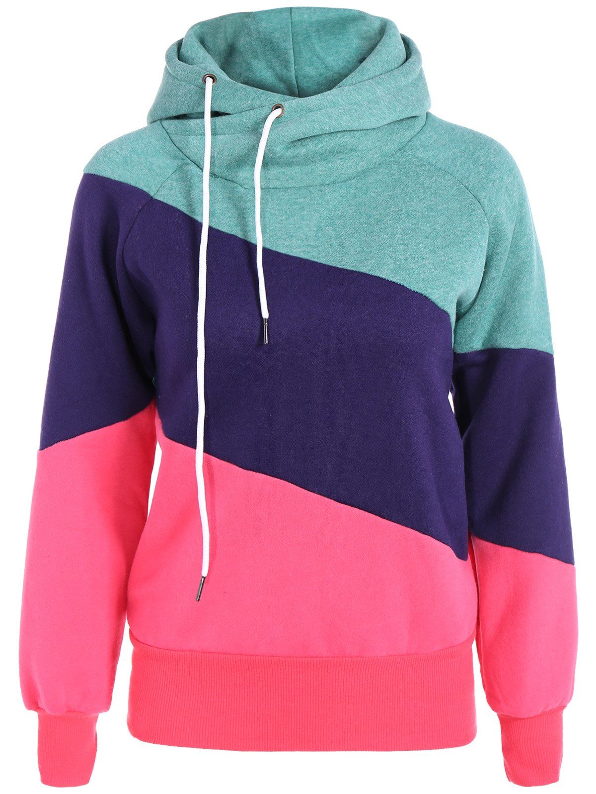 Cool Color Block Long Sleeves Hoodie | RoseGal.com