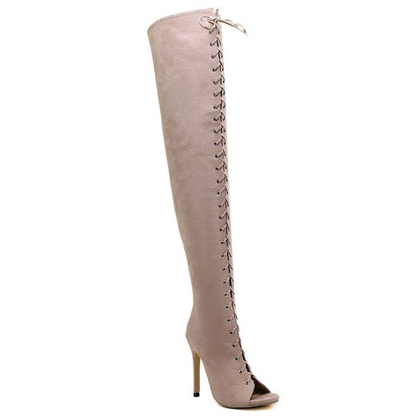 stiletto boots lace up