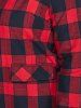 Button Up Plaid Plus Size Shirt Dress -  