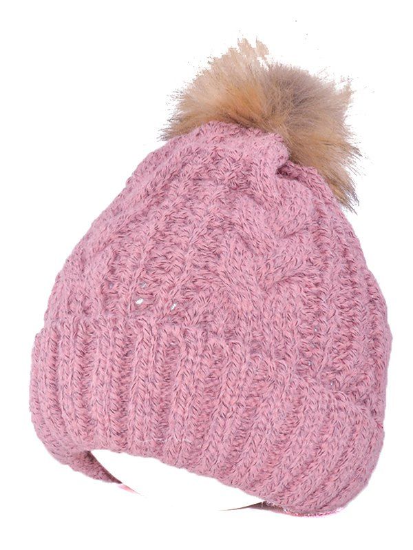 [48 OFF] Warmer Beanie Knitted Fuzzy Ball Hat Rosegal