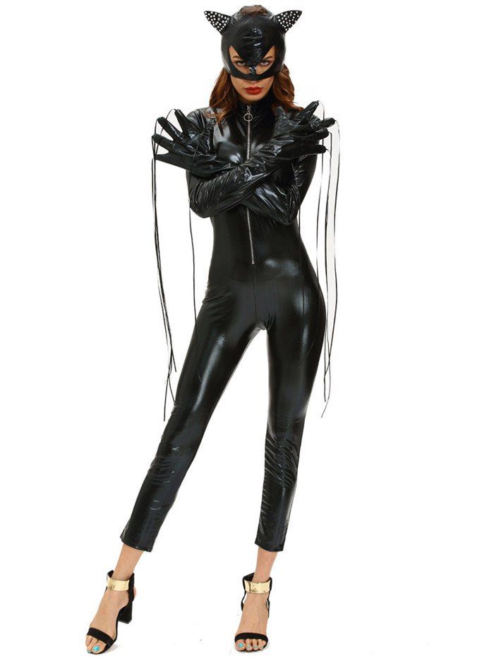 [39% Off] Halloween Costume Zipper Design Skinny Cosplay Suit 