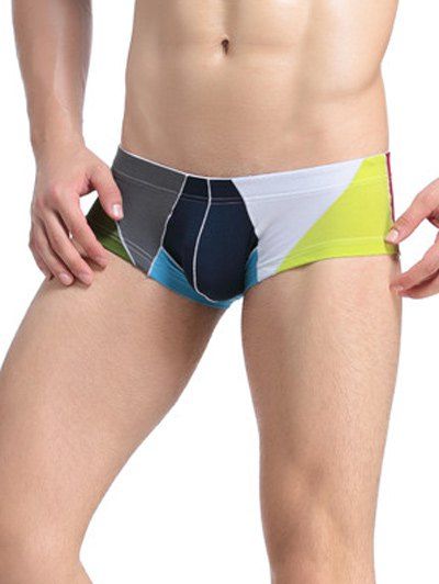 

Color Block Splicing U Convex Pouch Boxer Brief, Colormix