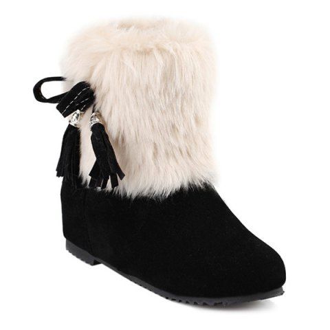 wedge snow boots with fur