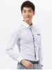 Argyle Imprimer manches longues Pocket Shirt - Blanc S