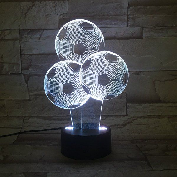 

Colorful 3D Visual Stereo Three Football LED Bedroom Night Light