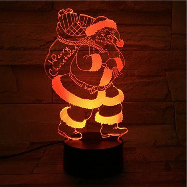 

3D Illusion Christmas Santa 7 Color Changing LED Gift Night Light, Colorful