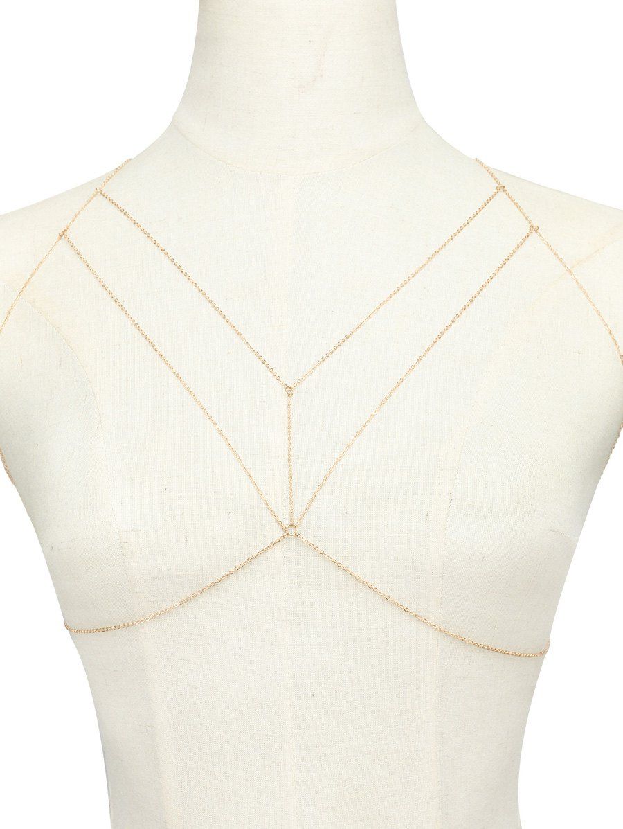 

Geometric Beach Bikini Cross Body Jewelry Chain, Golden